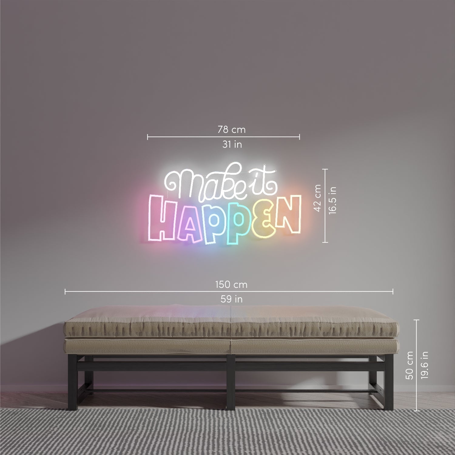 Make it happen by Joanna Behar - LED Neon Sign - YELLOWPOP UK