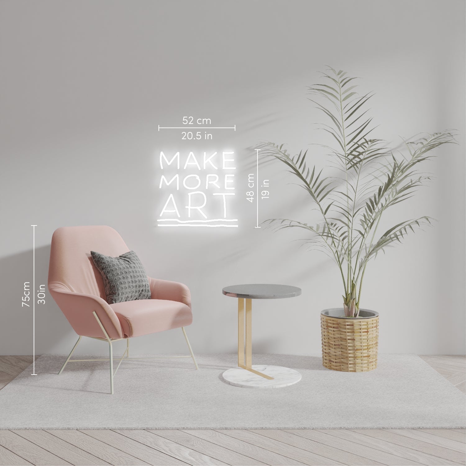 Make More Art, LED neon sign - YELLOWPOP UK