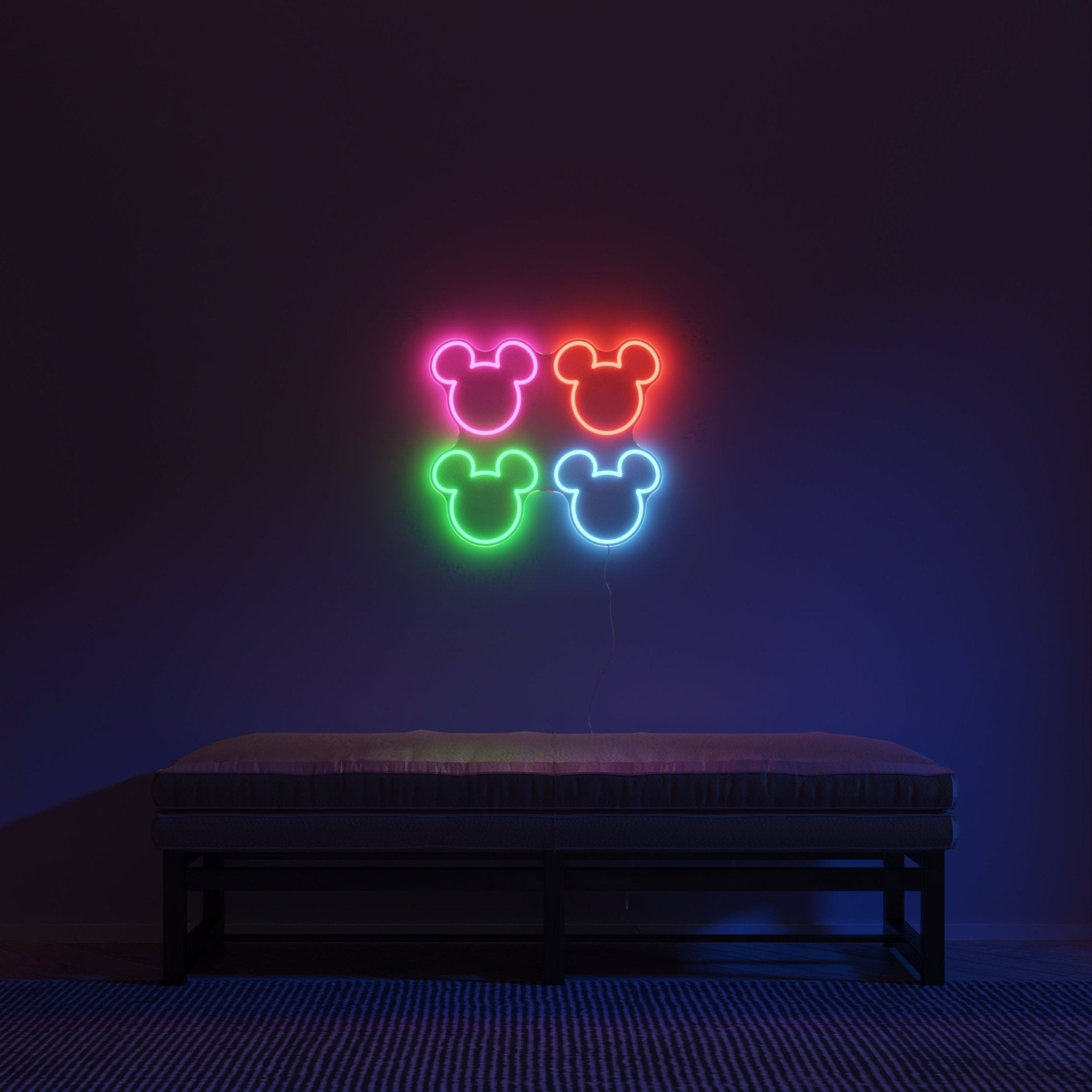 Multicolor neon shop lights