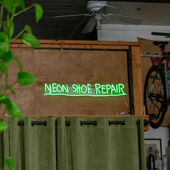 Neon Shoe Repair YP x Jean Michel Basquiat, LED neon sign - YELLOWPOP UK