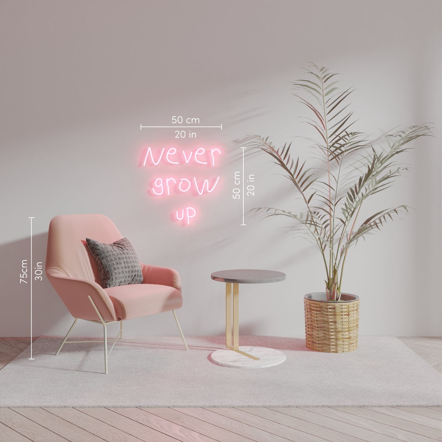 Never grow up - LED neon sign - YELLOWPOP UK