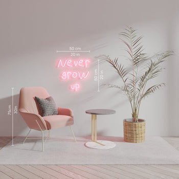 Never grow up - LED neon sign - YELLOWPOP UK