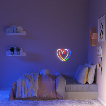Rainbow Heart - LED neon sign - YELLOWPOP UK