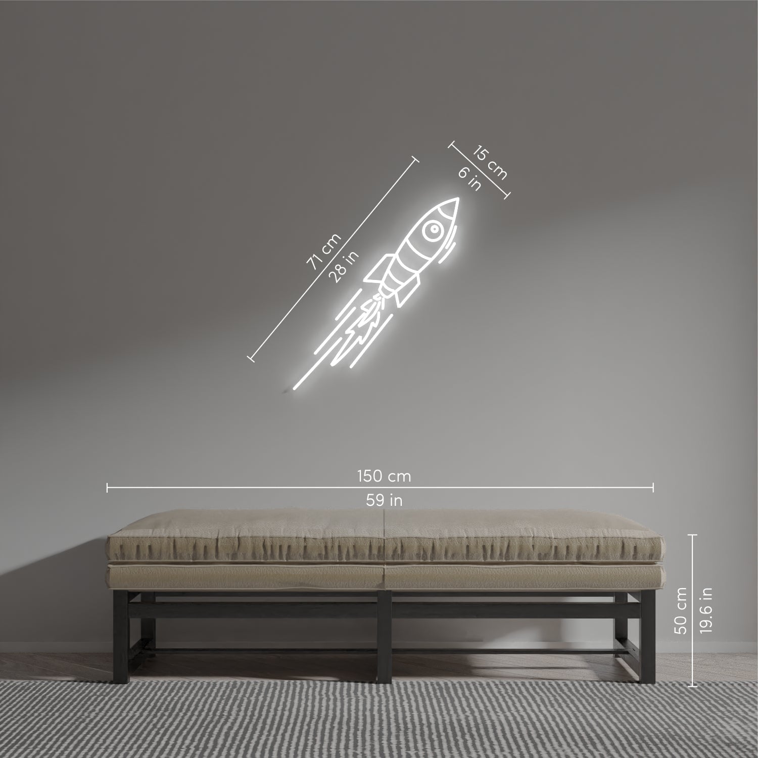 Rocket - LED neon sign by André Saraiva - YELLOWPOP UK