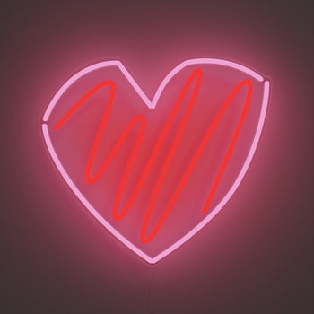 Scribble Heart, LED neon sign - YELLOWPOP UK