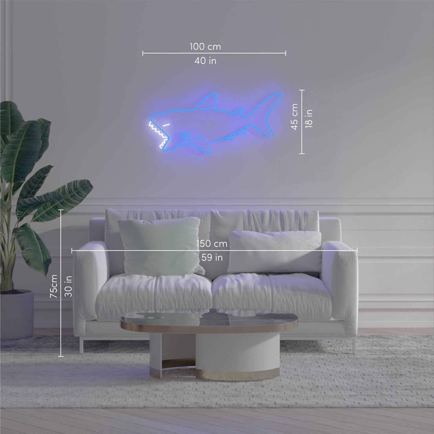 Shark - LED neon sign - YELLOWPOP UK