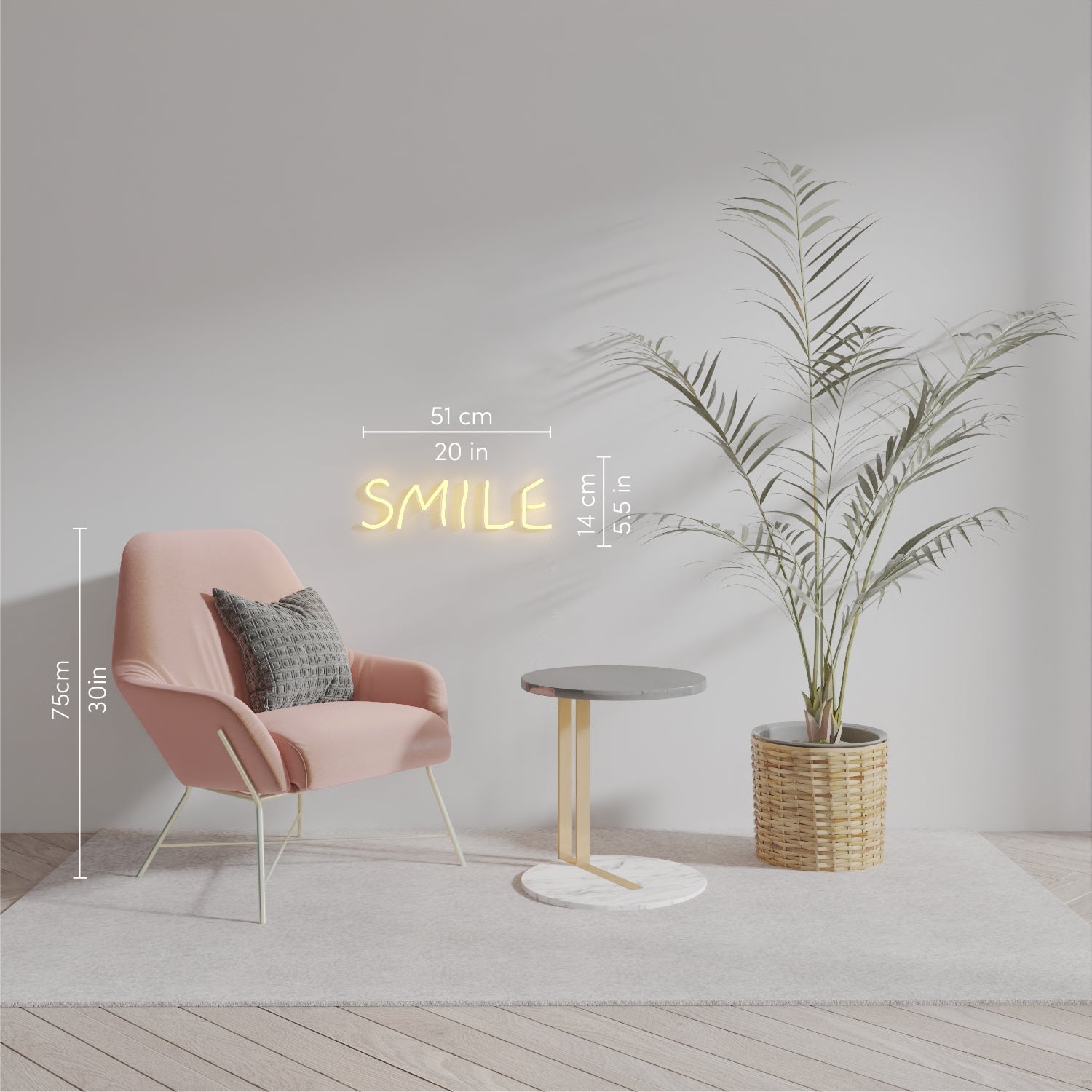 Smile, LED neon sign - YELLOWPOP UK