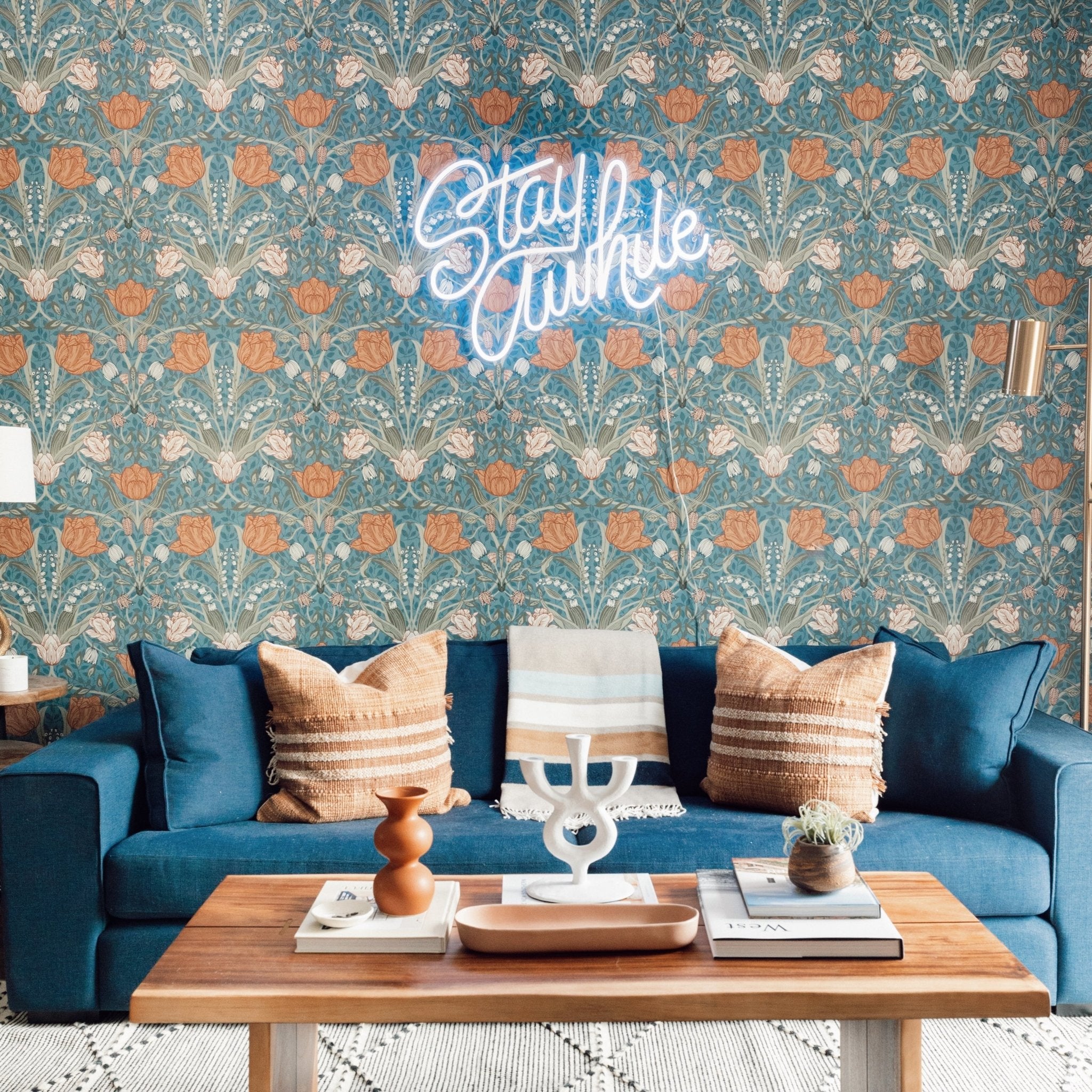 Stay Awhile by Caren Kreger - LED Neon Sign - YELLOWPOP UK