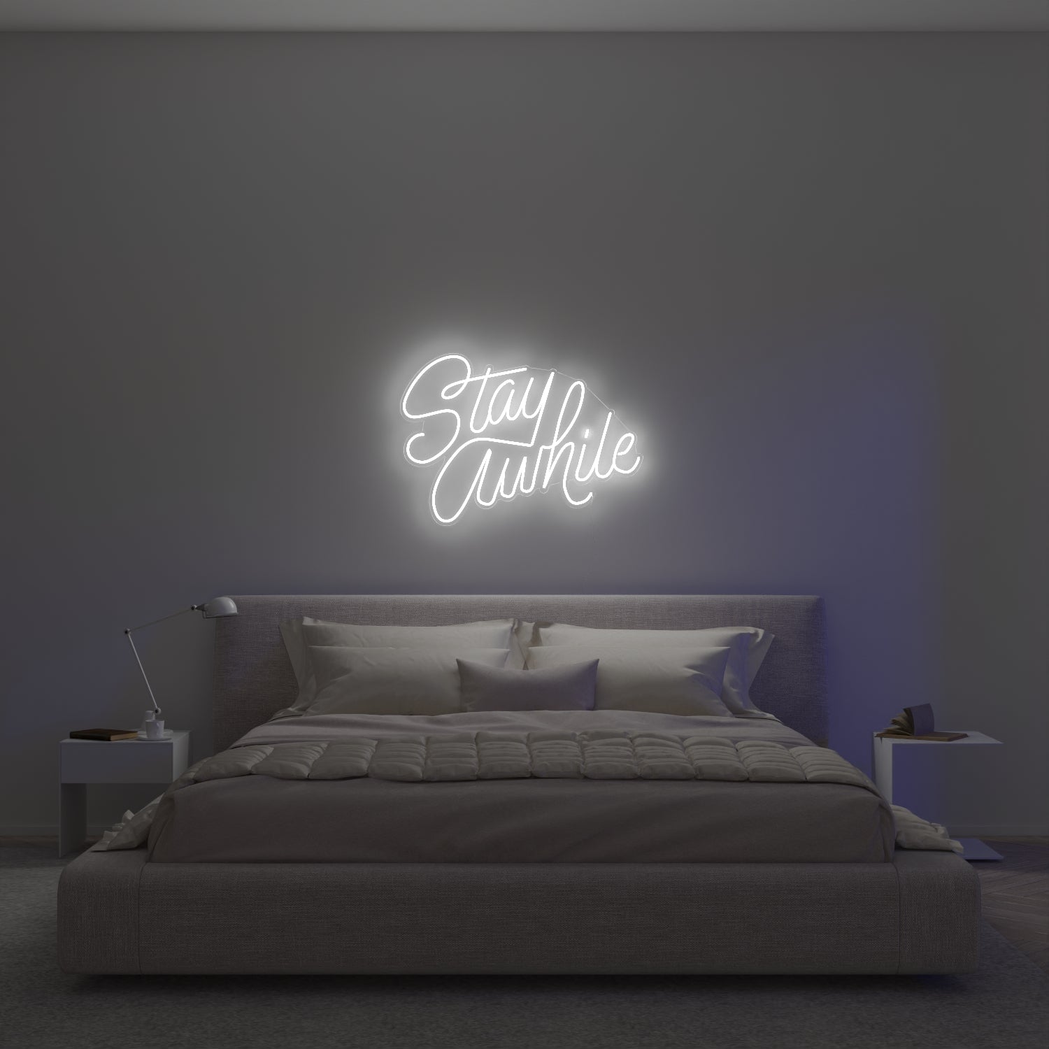 Stay Awhile by Caren Kreger - LED Neon Sign - YELLOWPOP UK