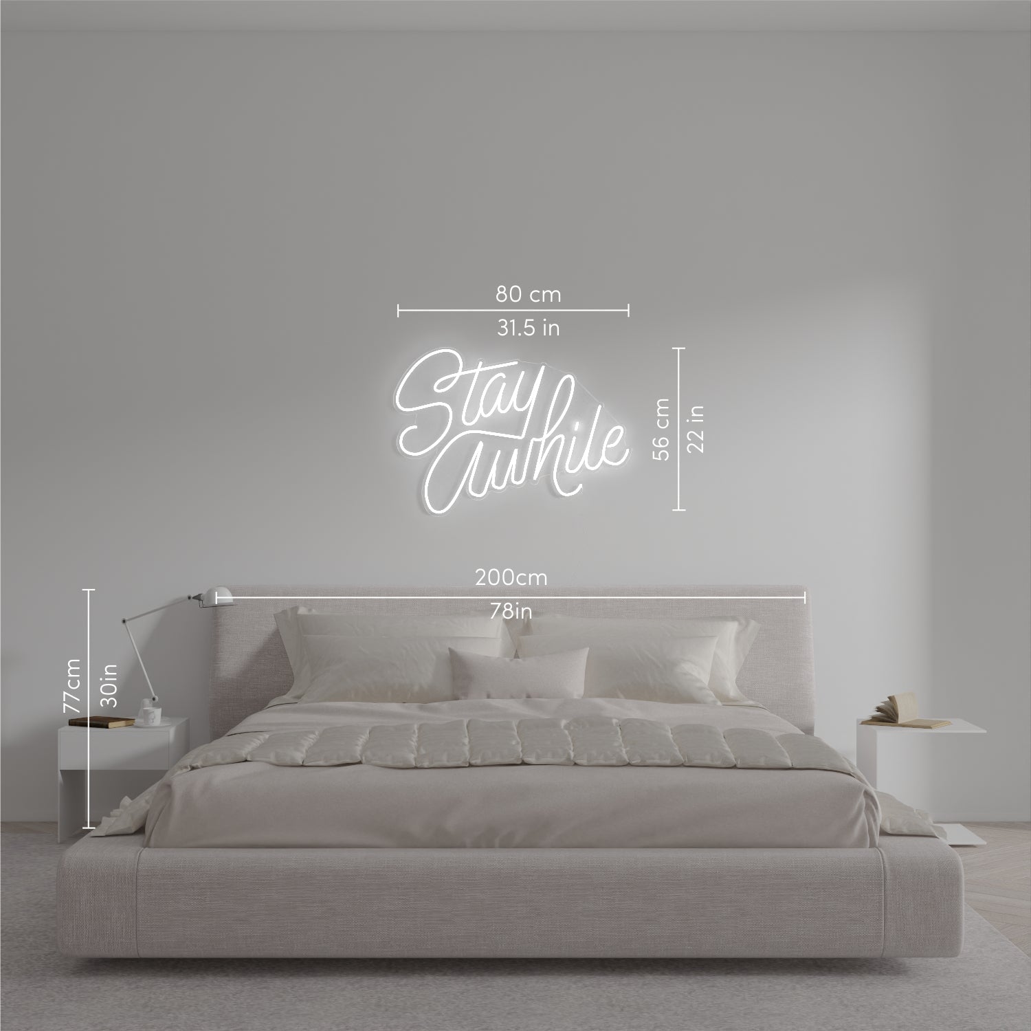 Stay Awhile by Caren Kreger - LED Neon Sign - YELLOWPOP UK