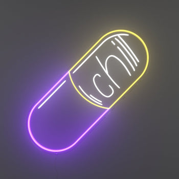 Take a Chill Pill by Kelly Dabbah - LED Neon Sign - YELLOWPOP UK
