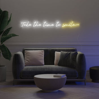 Take The Time To Smile by Smiley®, LED neon sign - YELLOWPOP UK