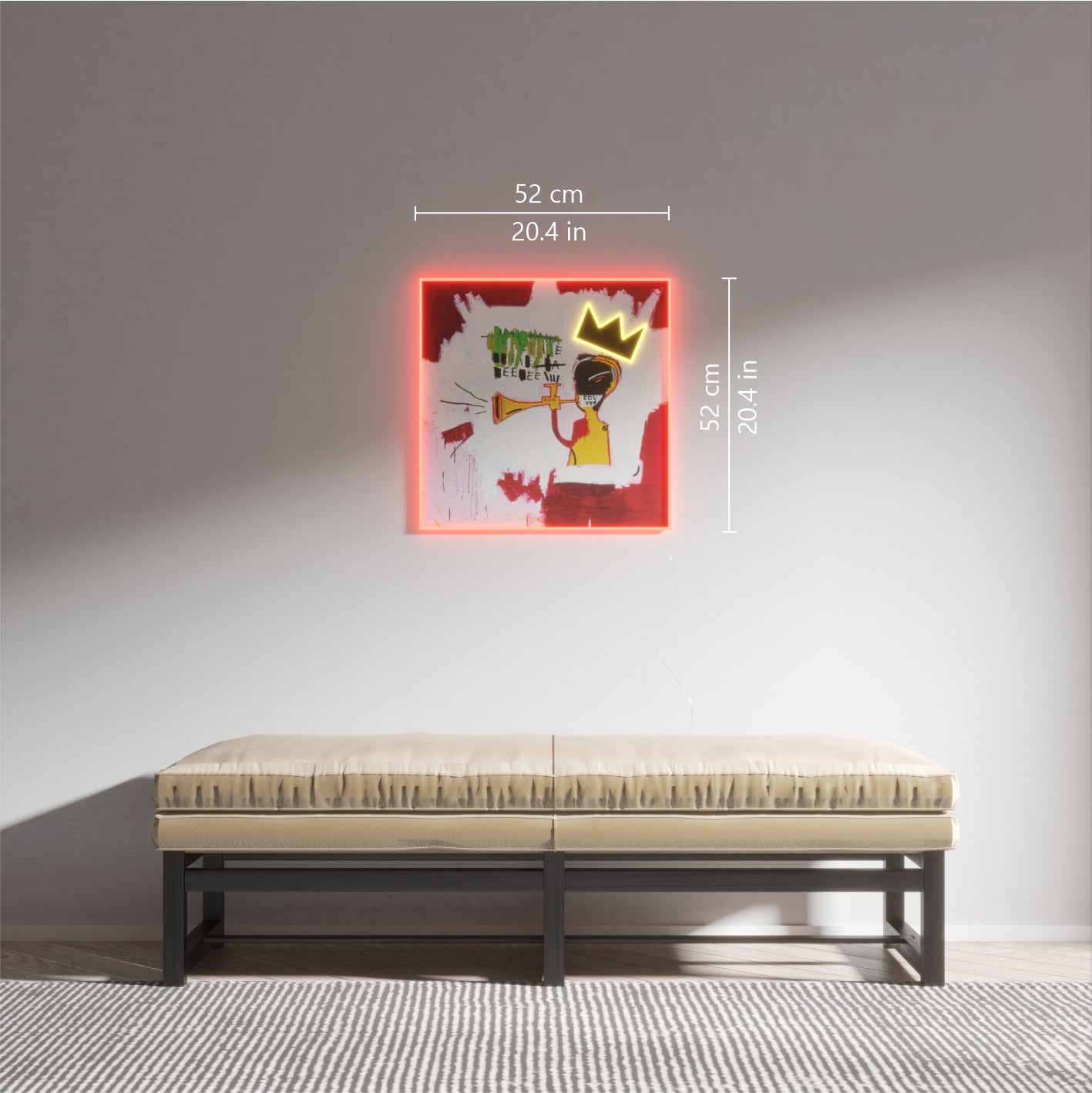 Trumpet Painting YP x Jean Michel Basquiat, LED neon sign - YELLOWPOP UK