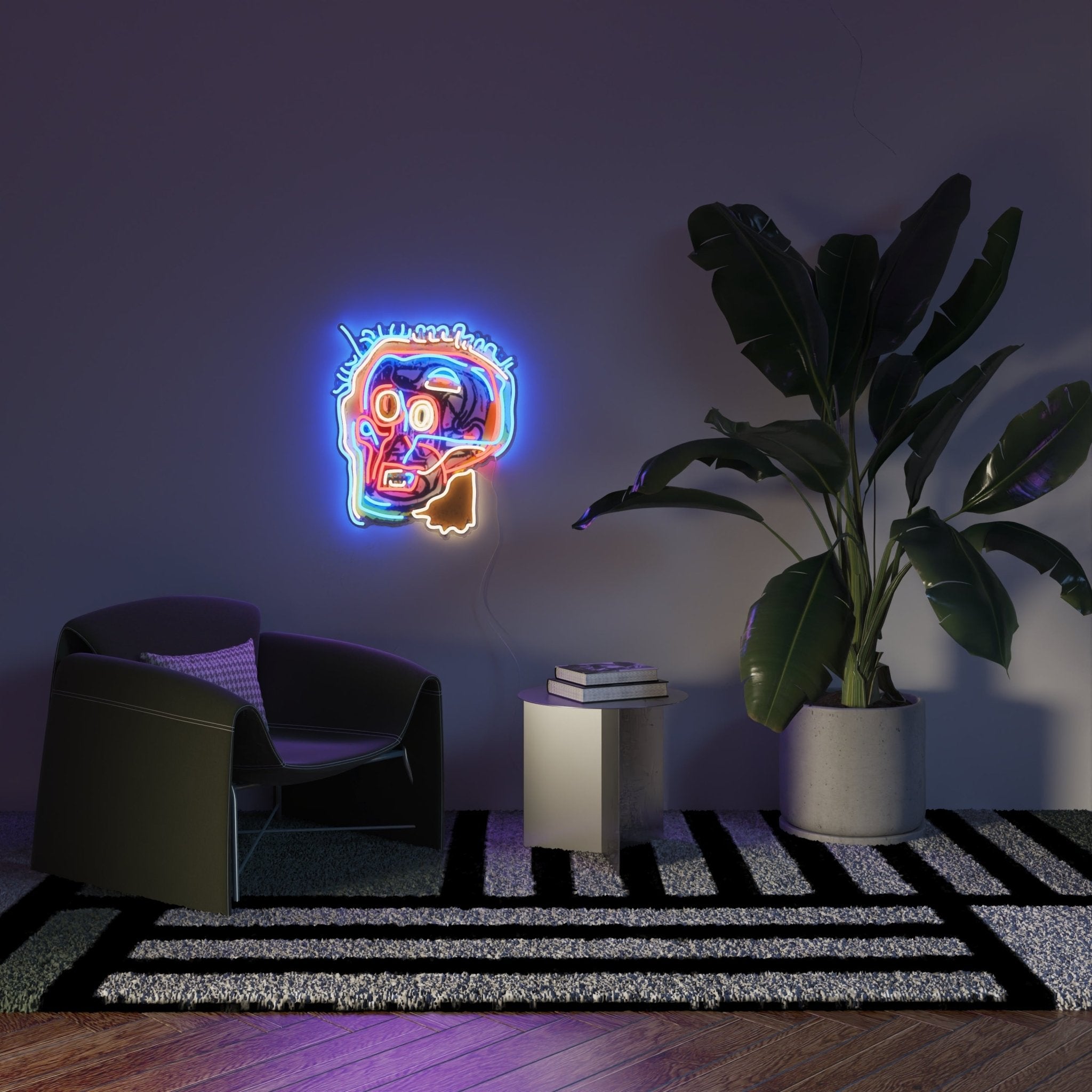 Untitled (Head) YP x Jean Michel Basquiat, LED neon sign - YELLOWPOP UK