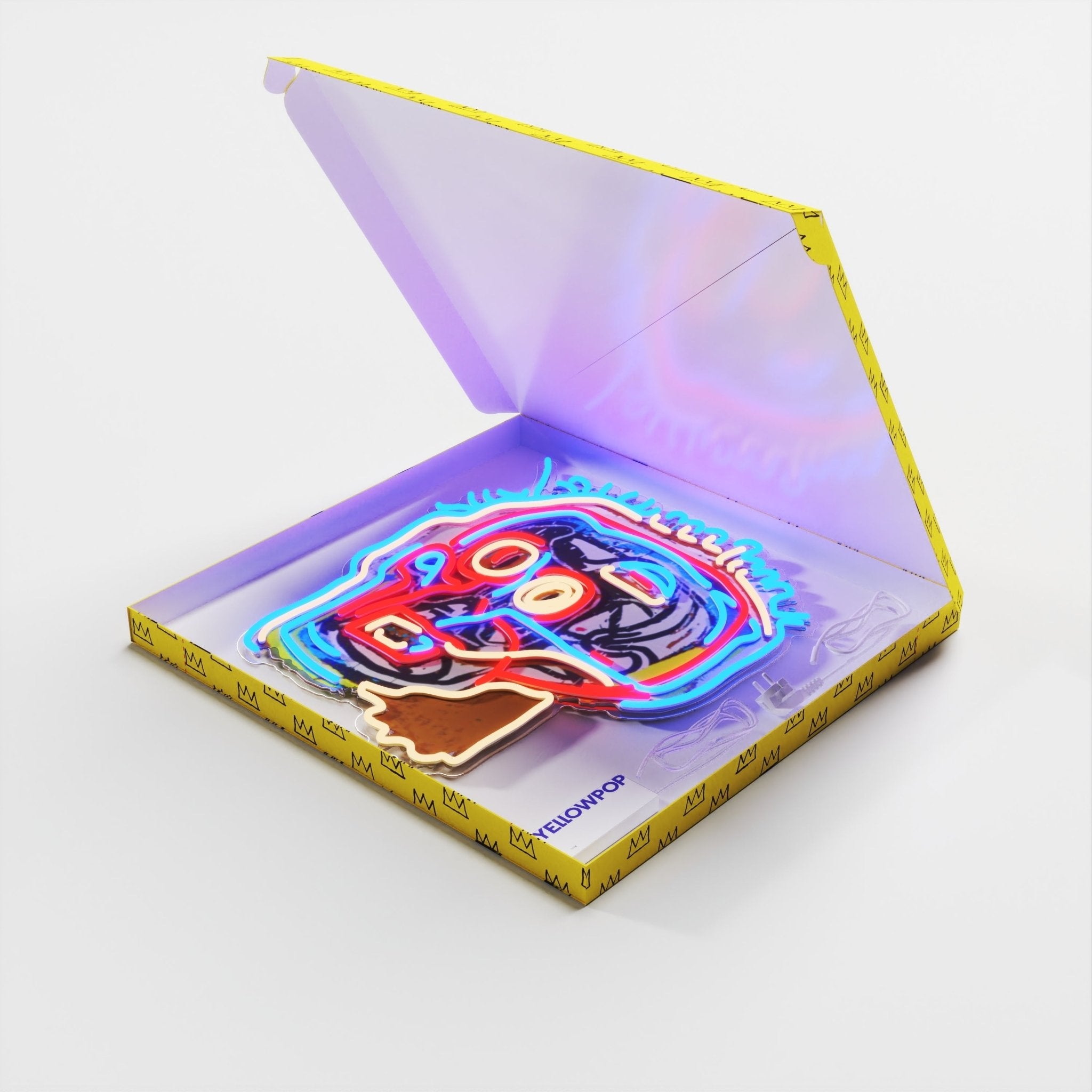 Untitled (Head) YP x Jean Michel Basquiat, LED neon sign - YELLOWPOP UK