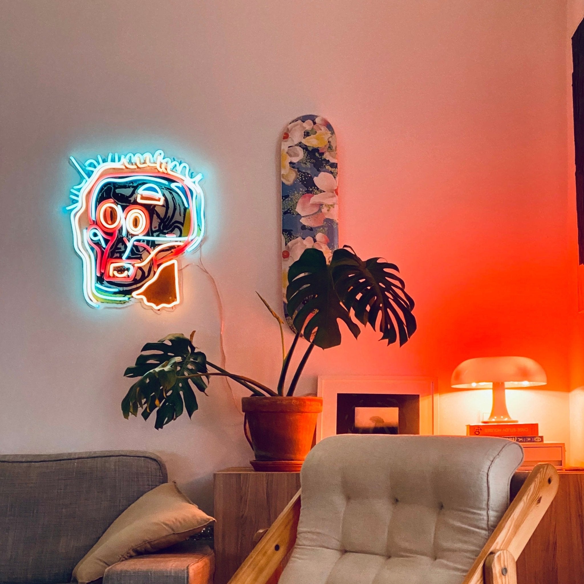 Untitled (Head) YP x Jean Michel Basquiat, LED neon sign - YELLOWPOP UK