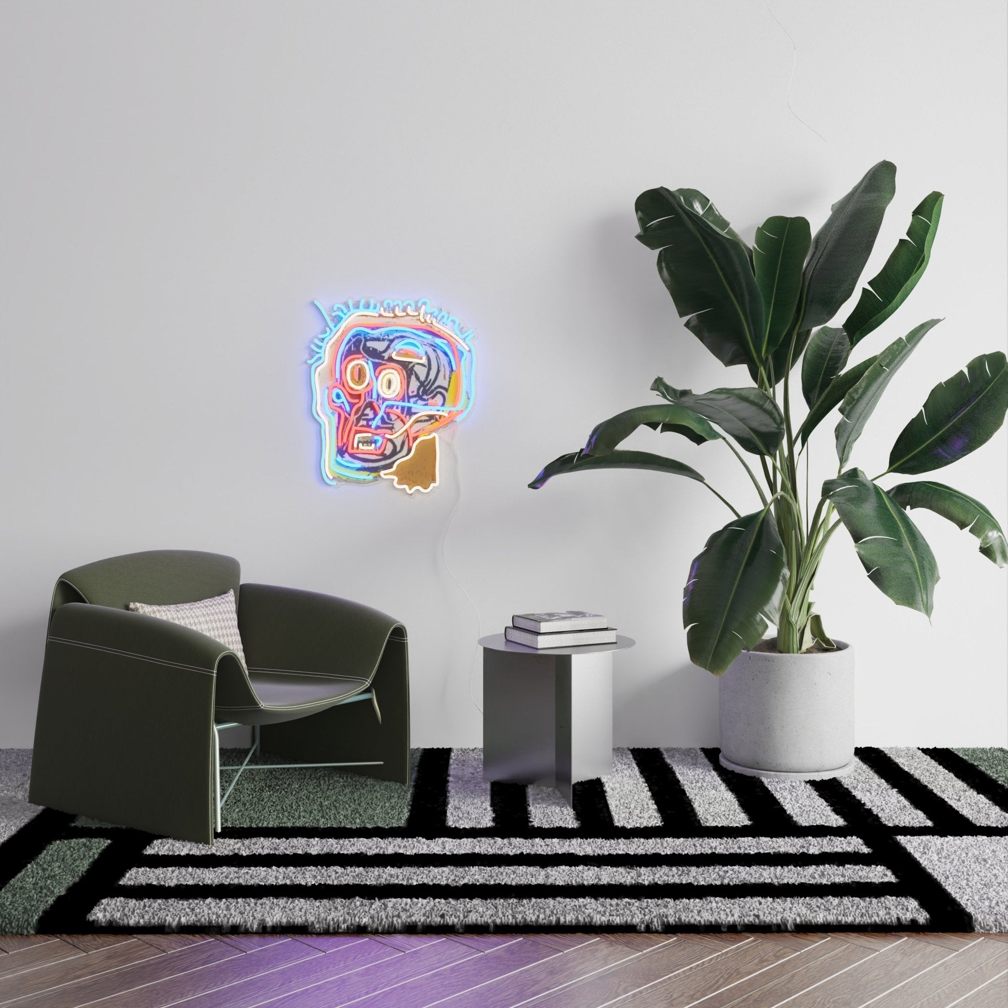 Untitled (Head) YP x Jean Michel Basquiat, LED neon sign - YELLOWPOP UK