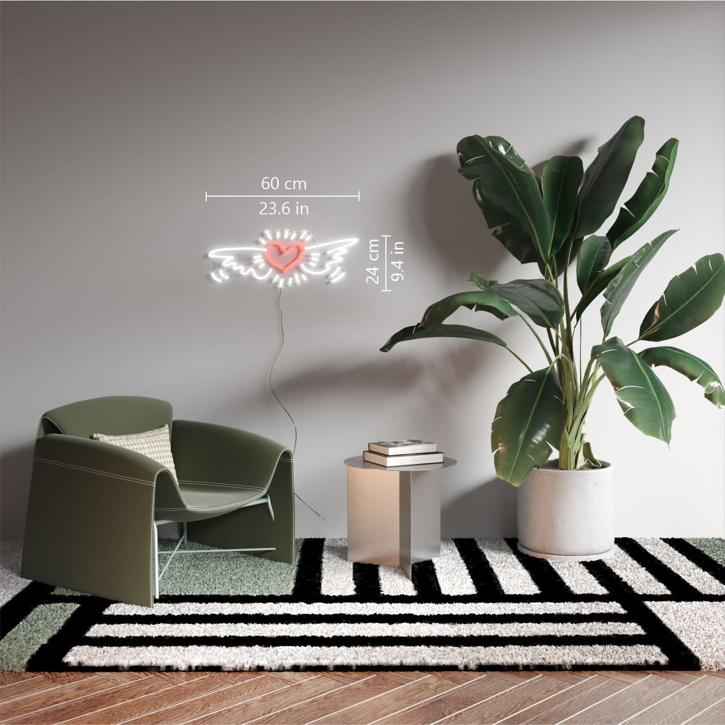 Wing Heart, YP x Keith Haring, LED neon sign - YELLOWPOP UK